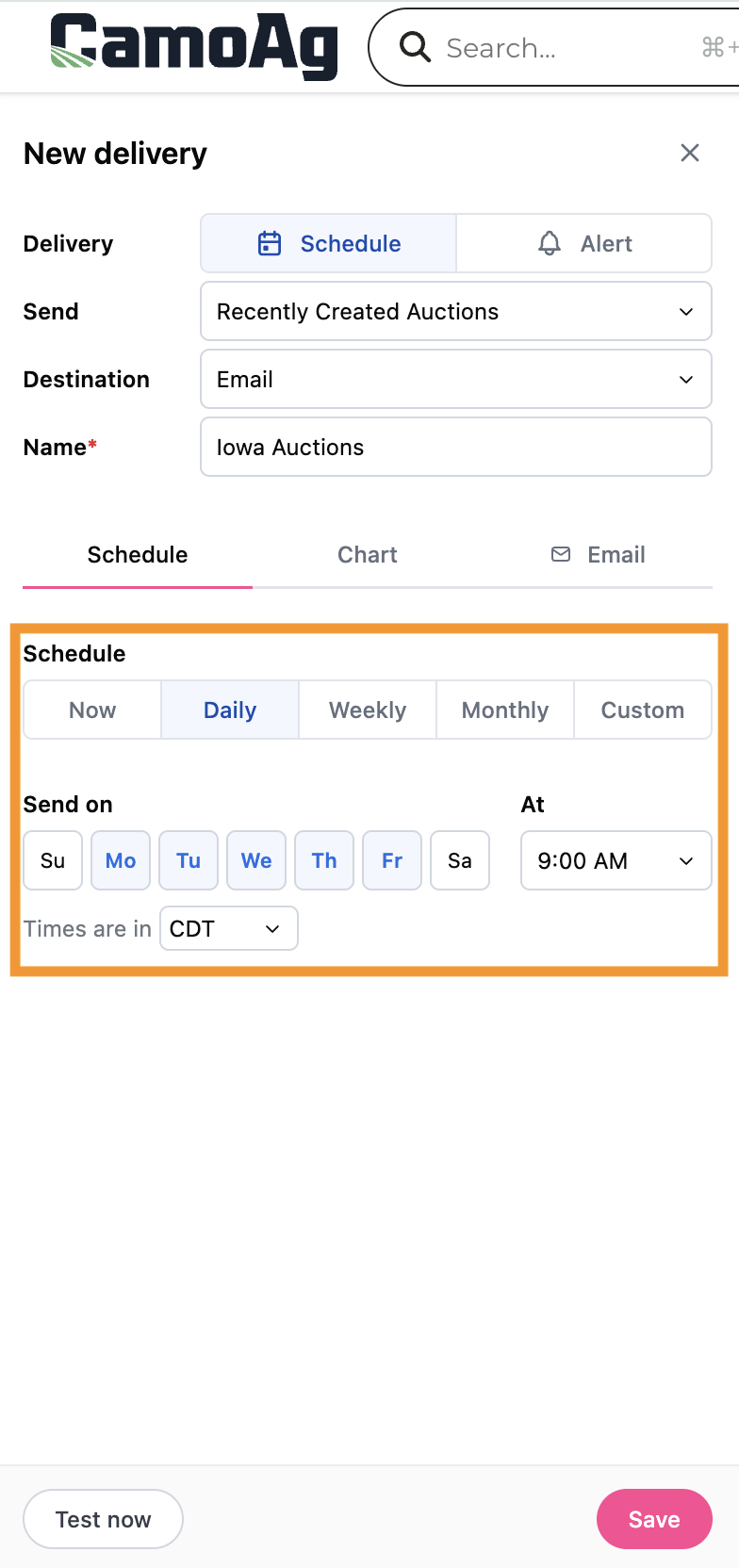 Schedule Delivery